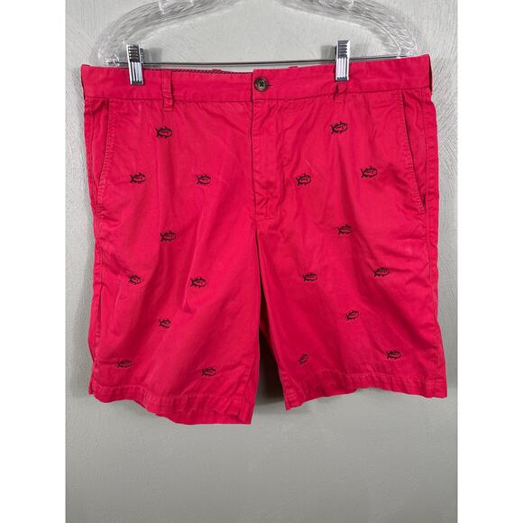 Southern Tide Men's Shorts Size 36 Red Fish Embroidered Summer Casual - Picture 8 of 10